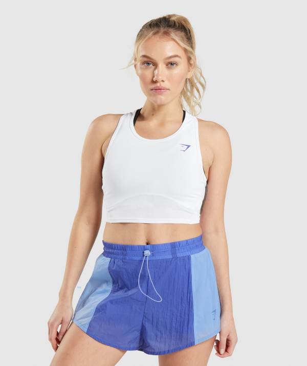 Damske Tielko Gymshark Pulse Crop Biele | SM2083561